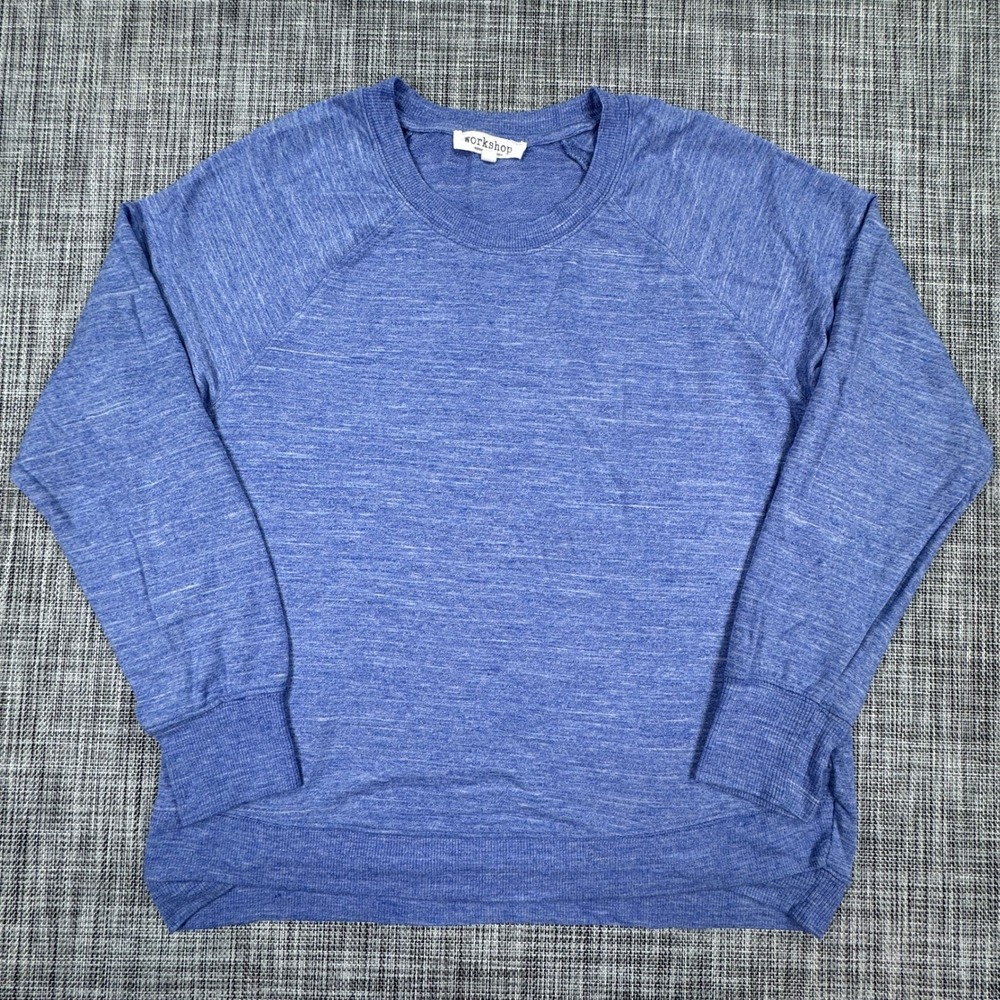 Workshop Republic Clothing Women's Medium Heather Purple Raglan Sweatshirt Modal